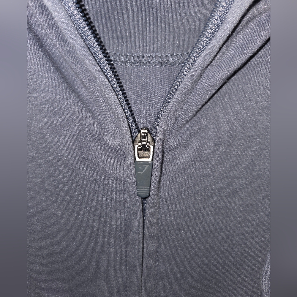 G207. Gymshark Zip-Up Hoodie in Blue/Gray - Size L - Picture 2 of 9